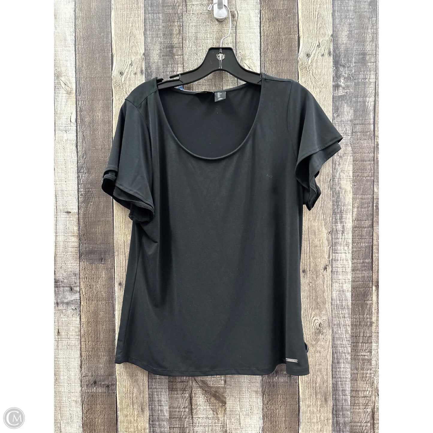 Top Short Sleeve By Tahari In Black, Size: L
