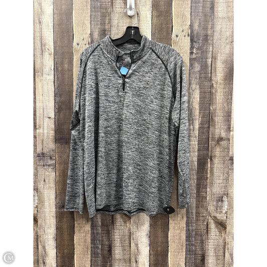 Athletic Top Long Sleeve Collar By Under Armour In Grey, Size: L