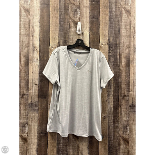 Top Short Sleeve By Under Armour In Grey, Size: 2x