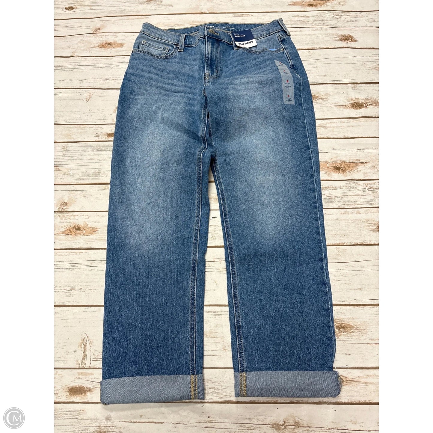 Jeans Boyfriend By Old Navy In Blue Denim, Size: 8