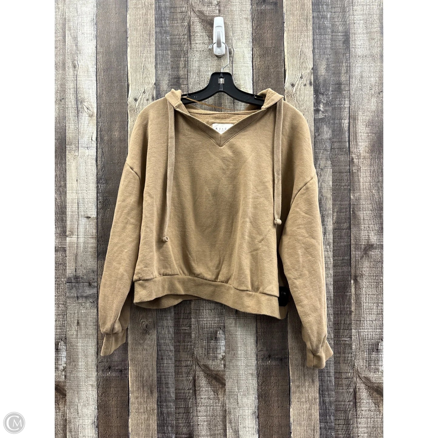 Sweatshirt Hoodie By Risen In Tan, Size: S