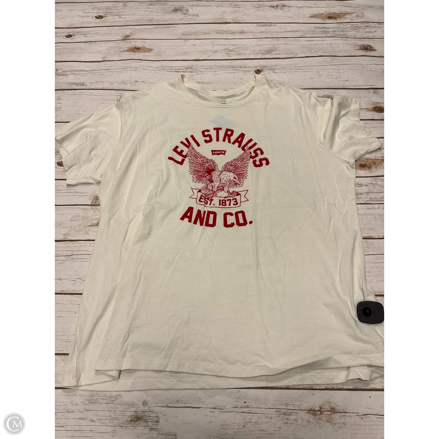 Top Short Sleeve By Levis In Red & White, Size: Xxl