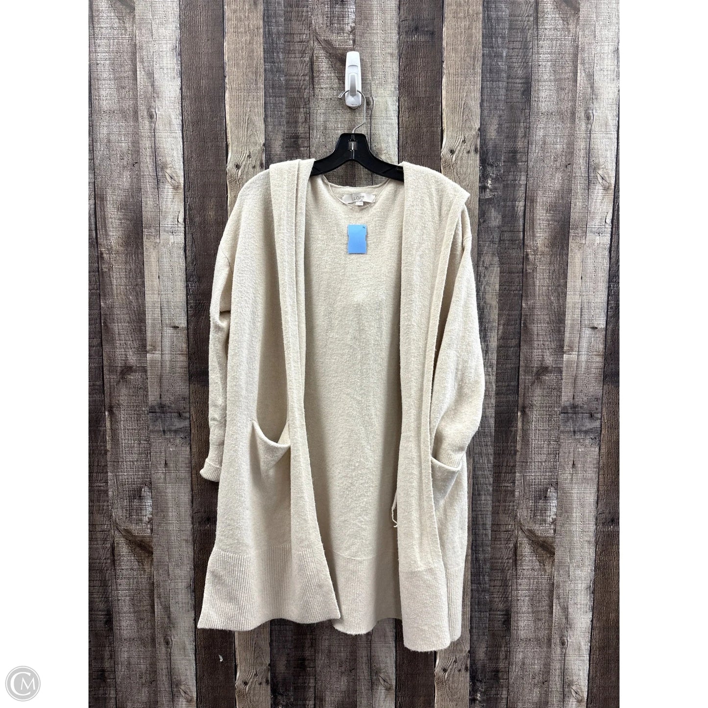 Sweater Cardigan By Loft In Tan, Size: S