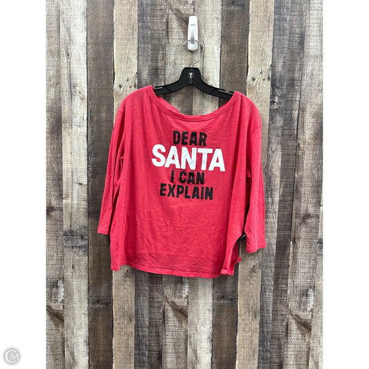 Top 3/4 Sleeve By Victorias Secret In Red, Size: L