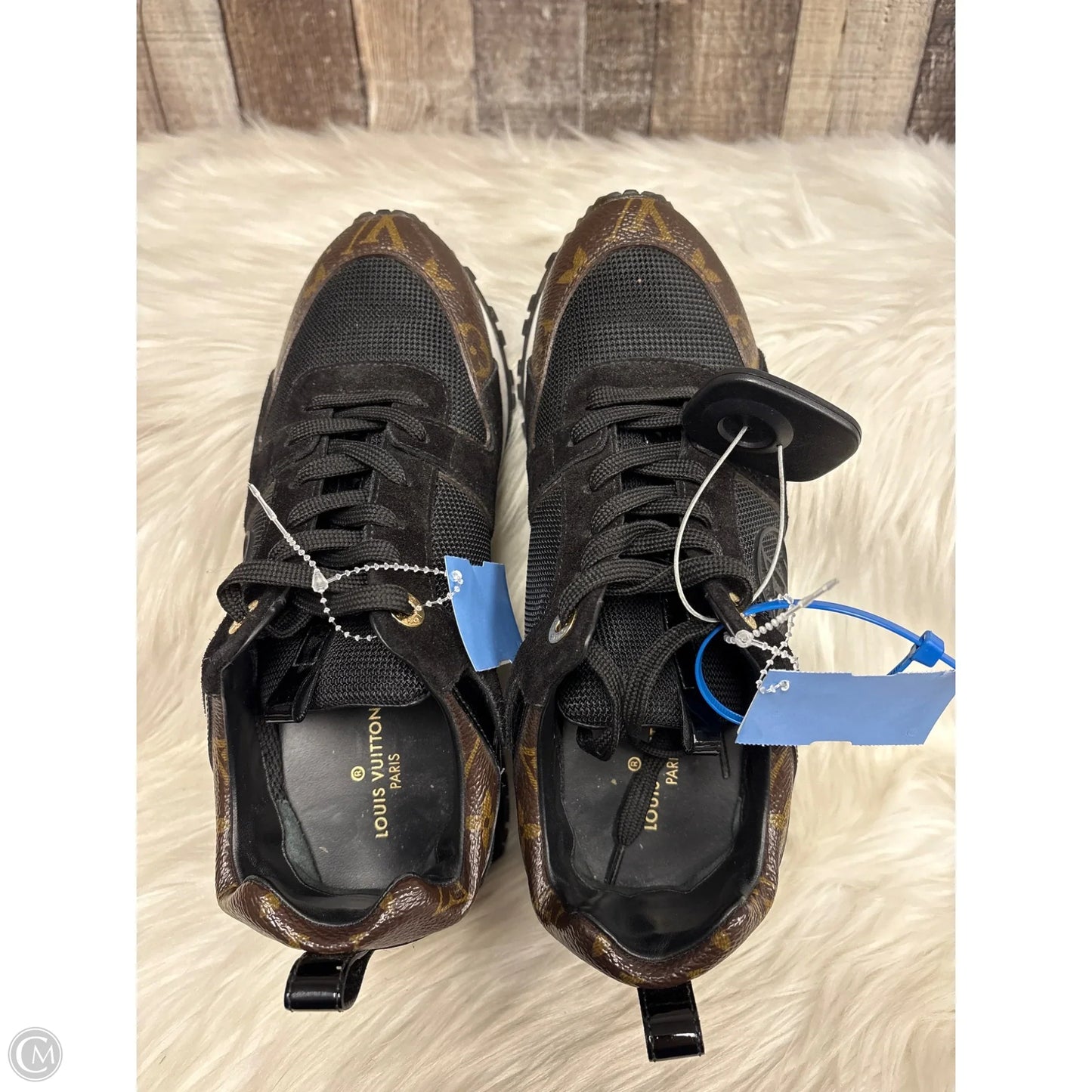 Shoes Luxury Designer By Louis Vuitton In Black & Brown, Size: 7