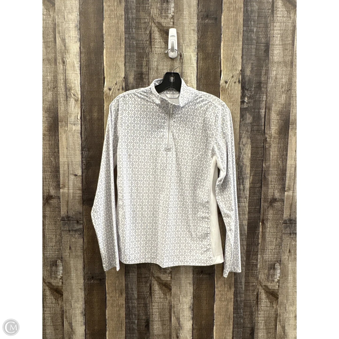 Athletic Top Long Sleeve Collar By Lady Hagen In Blue & White, Size: S