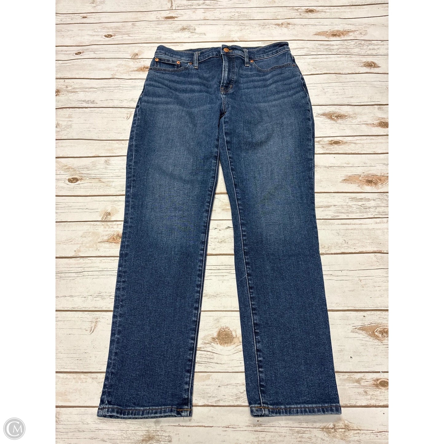 Jeans Straight By Madewell In Blue Denim, Size: 8