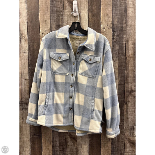 Jacket Shirt By Sage In Blue, Size: M