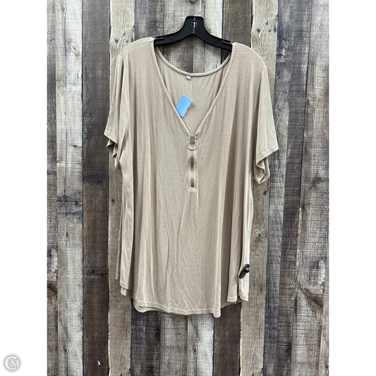 Top Short Sleeve By Cme In Tan, Size: 2x