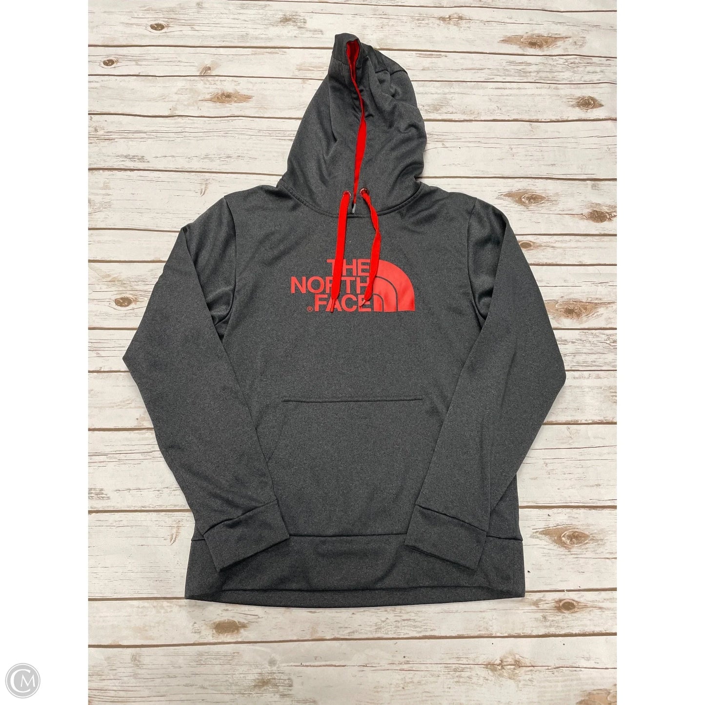 Athletic Sweatshirt Hoodie By The North Face In Grey, Size: S