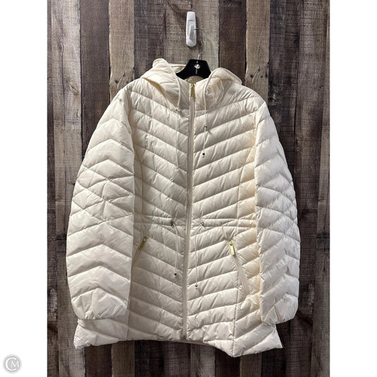 Coat Puffer & Quilted By Gallery In Cream, Size: Xl