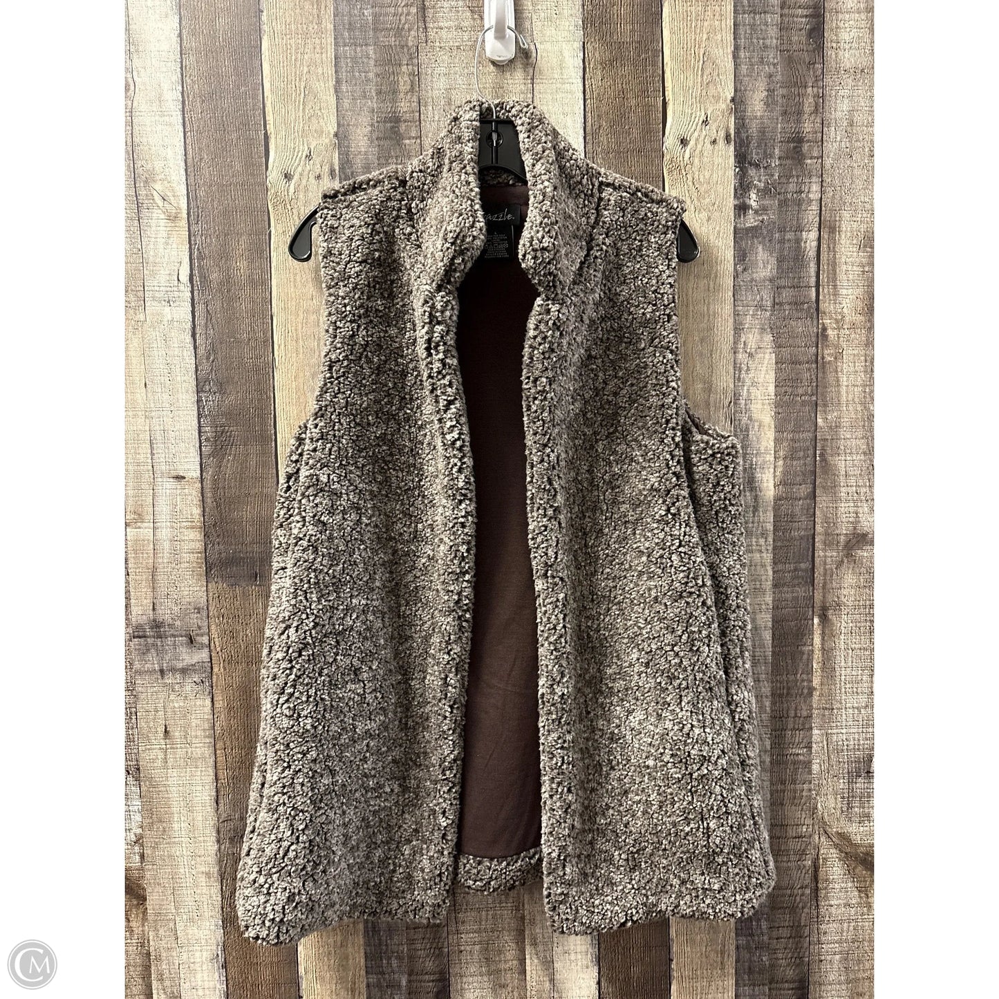 Vest Faux Fur & Sherpa By Cme In Brown, Size: L