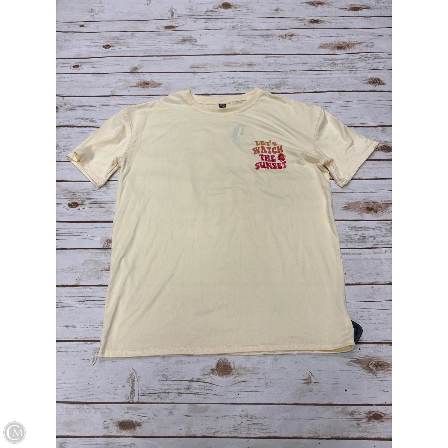 Top Short Sleeve By Shein In Yellow, Size: Xs