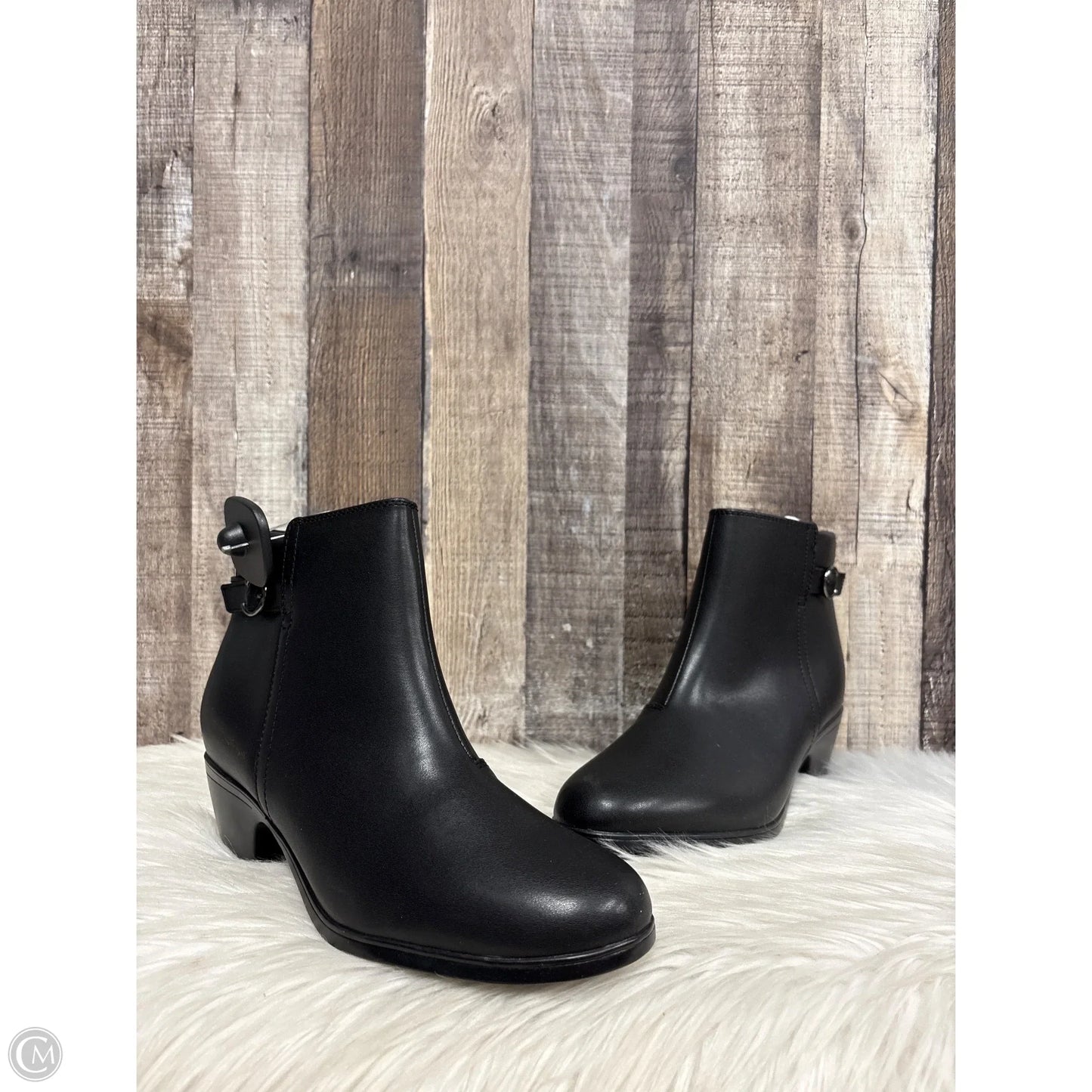 Boots Ankle Heels By Clarks In Black, Size: 9.5