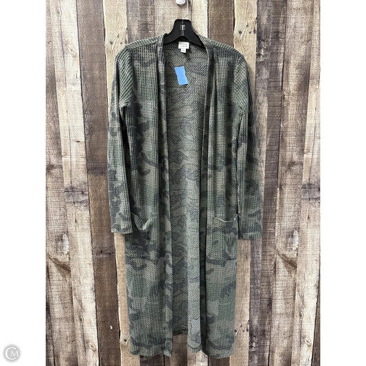 Cardigan By Peyton Jensen In Camouflage Print, Size: S