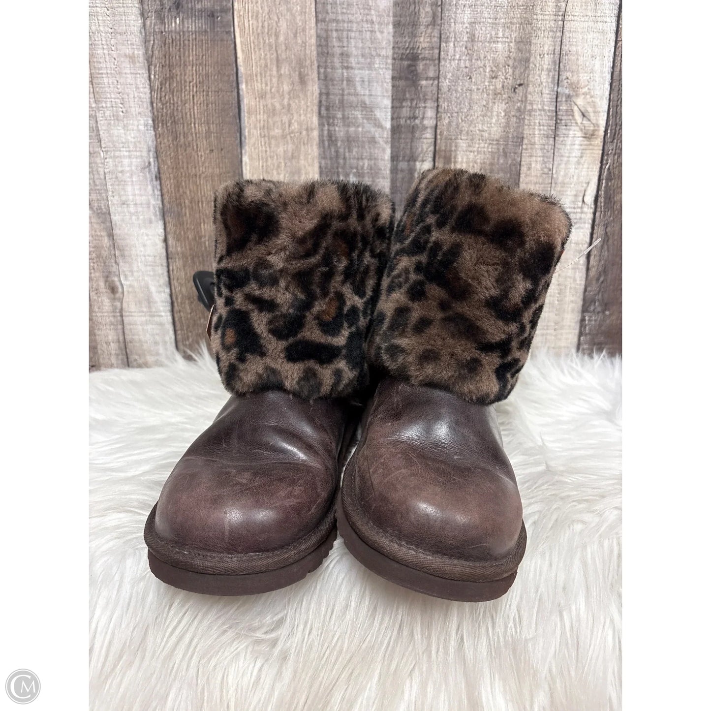 Boots Designer By Ugg In Brown, Size: 5