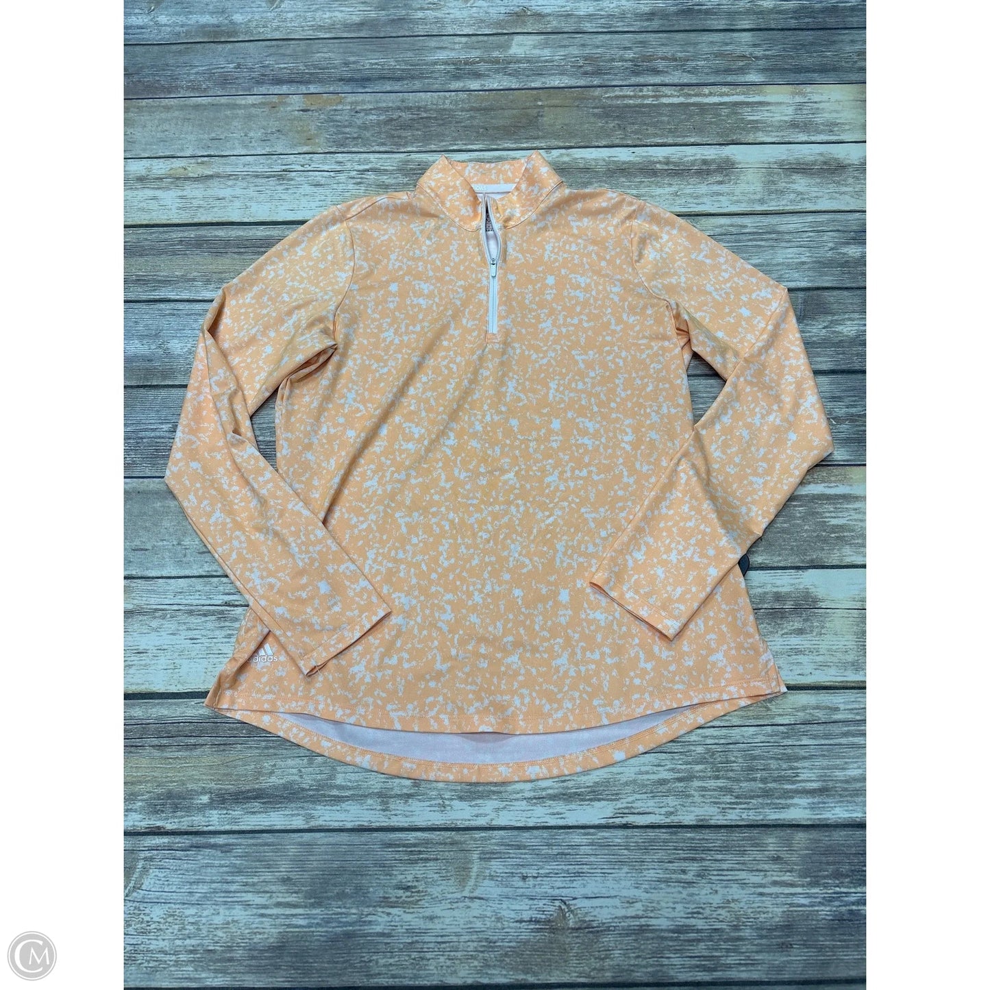 Athletic Top Long Sleeve Collar By Adidas In Yellow, Size: M