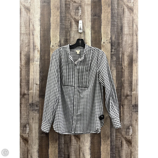 Top Long Sleeve By J. Crew In Black & White, Size: M