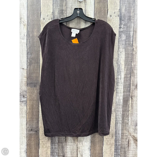 Top Sleeveless By Coldwater Creek In Brown, Size: 3x