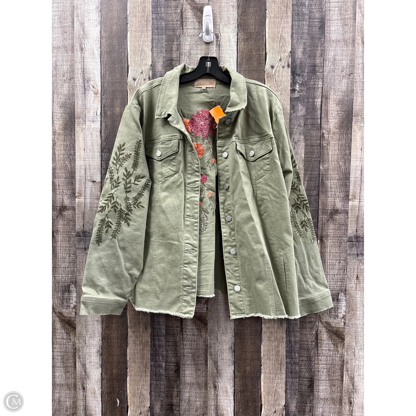 Jacket Denim By Cme In Green, Size: Xxl