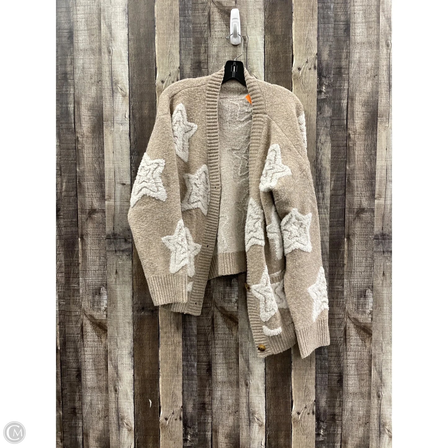 Sweater Cardigan By Cme In Tan, Size: Xl
