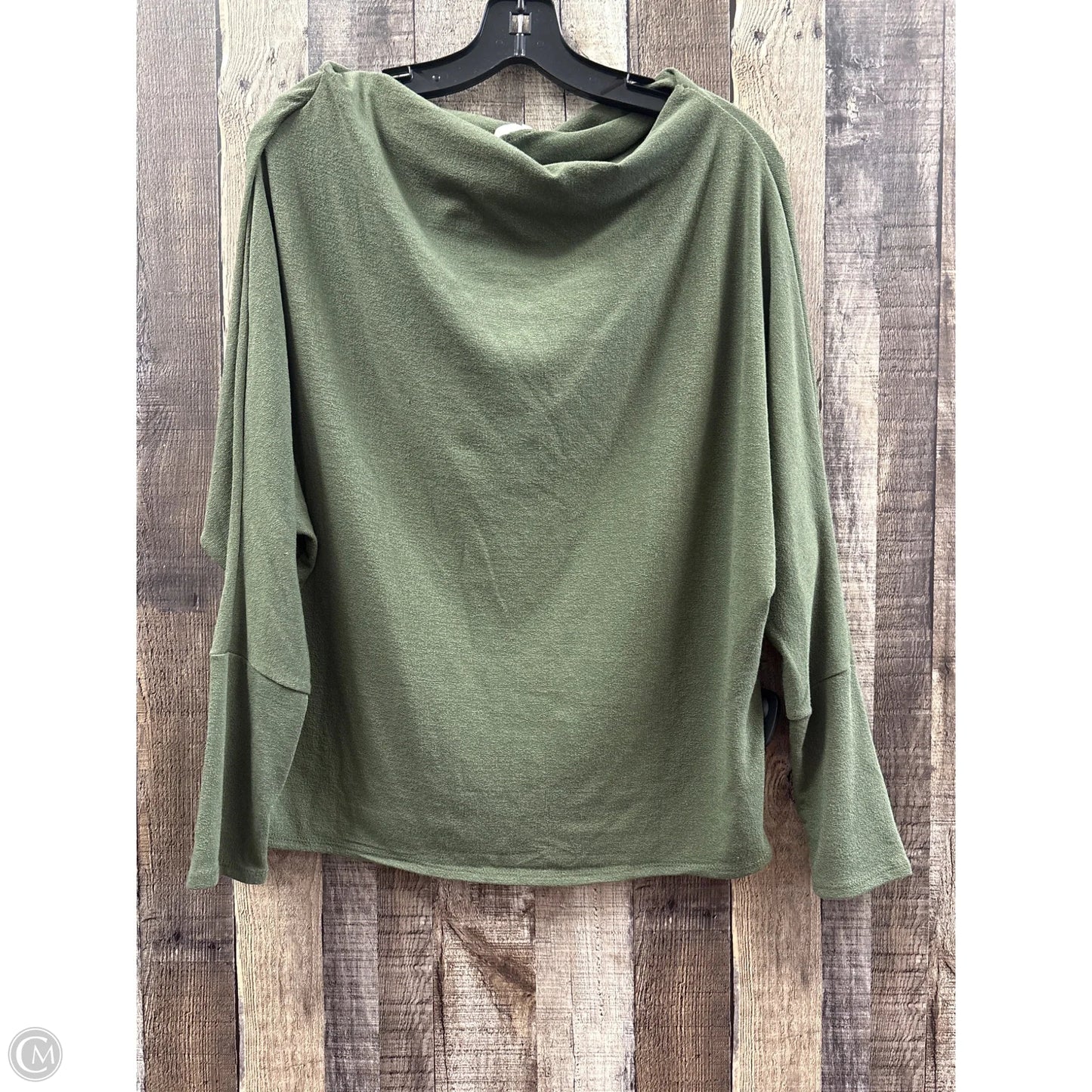Top Long Sleeve By Cme In Green, Size: S