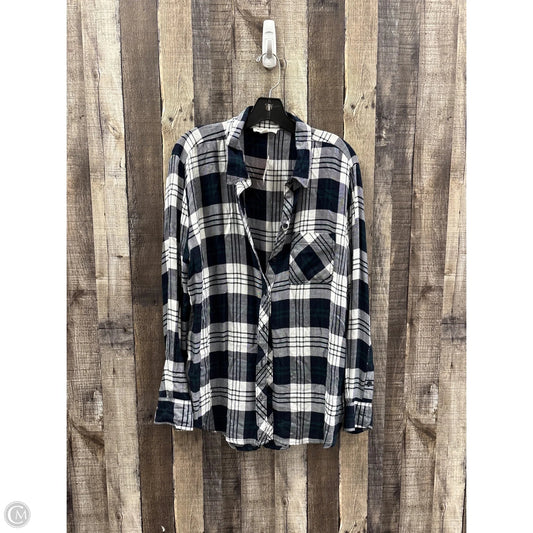 Top Long Sleeve By Beachlunchlounge In Plaid Pattern, Size: L