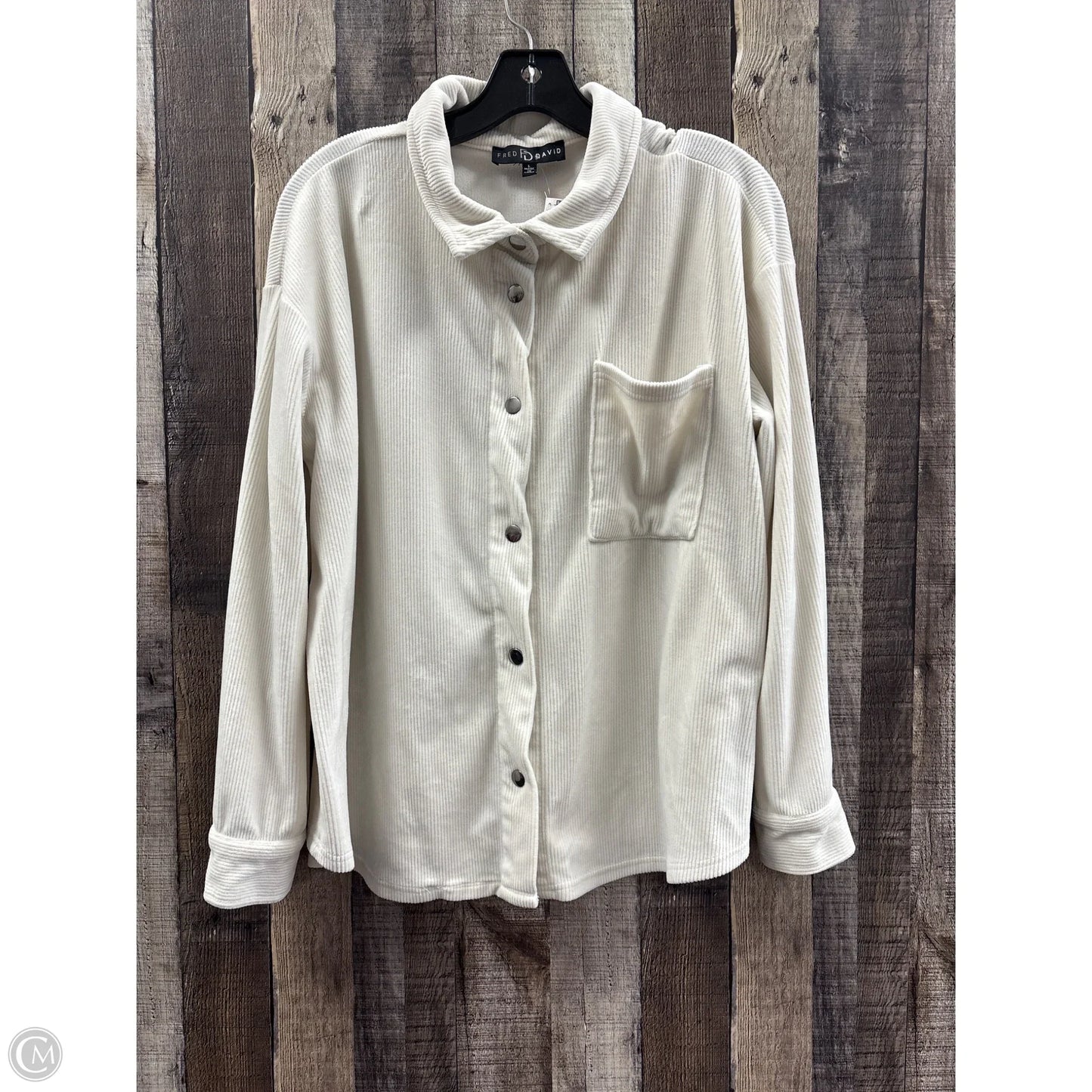 Top Long Sleeve By Fred David In Cream, Size: L