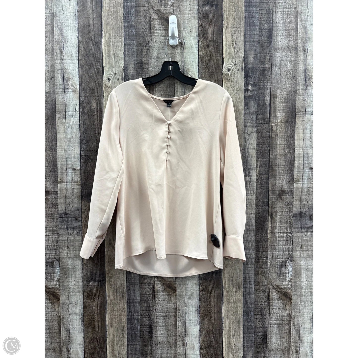 Top Long Sleeve By Ann Taylor In Tan, Size: S