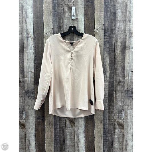 Top Long Sleeve By Ann Taylor In Tan, Size: S
