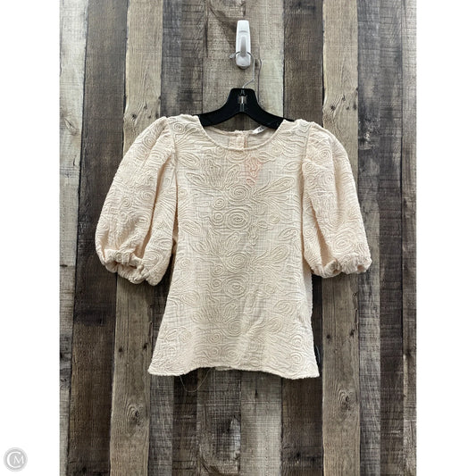 Top Short Sleeve By Zara In Cream, Size: S