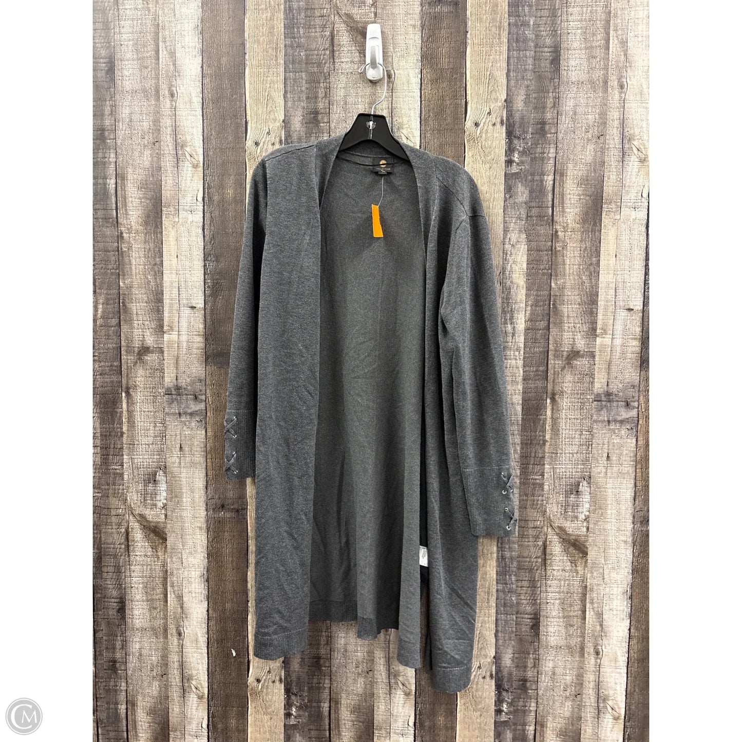 Cardigan By Jm Collections In Grey, Size: L