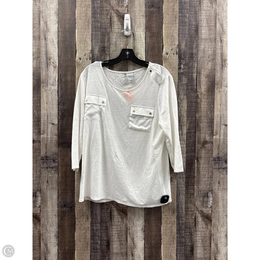 Top Long Sleeve By Chicos In White, Size: L