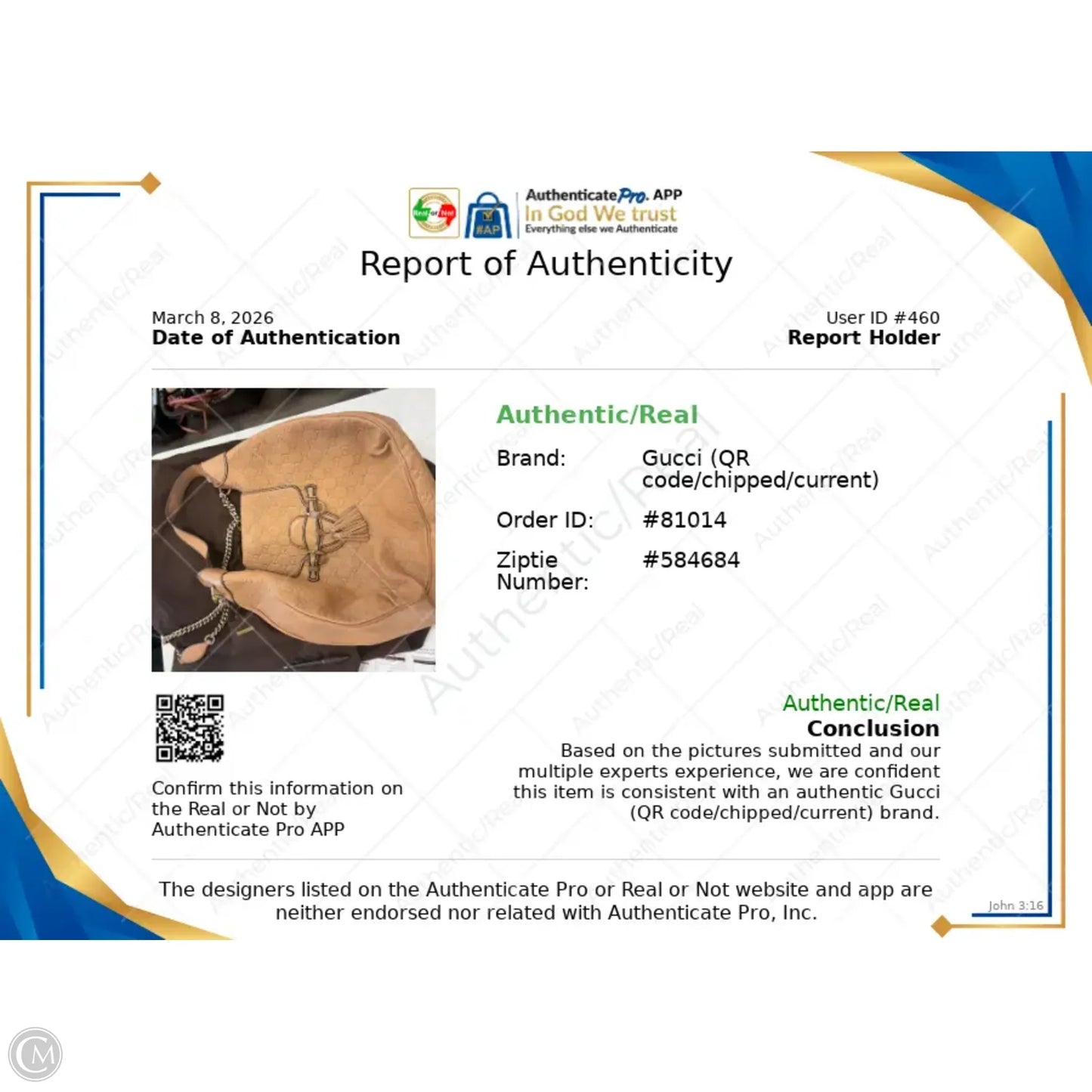 Handbag Luxury Designer By Gucci, Size: Large