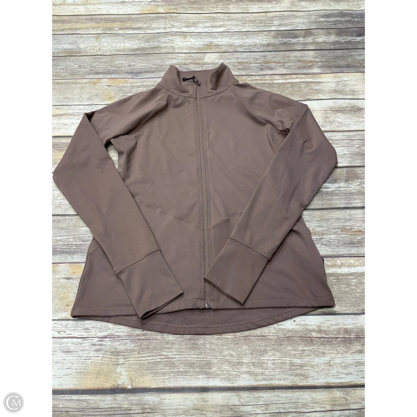 Athletic Jacket By Gaiam In Brown, Size: S