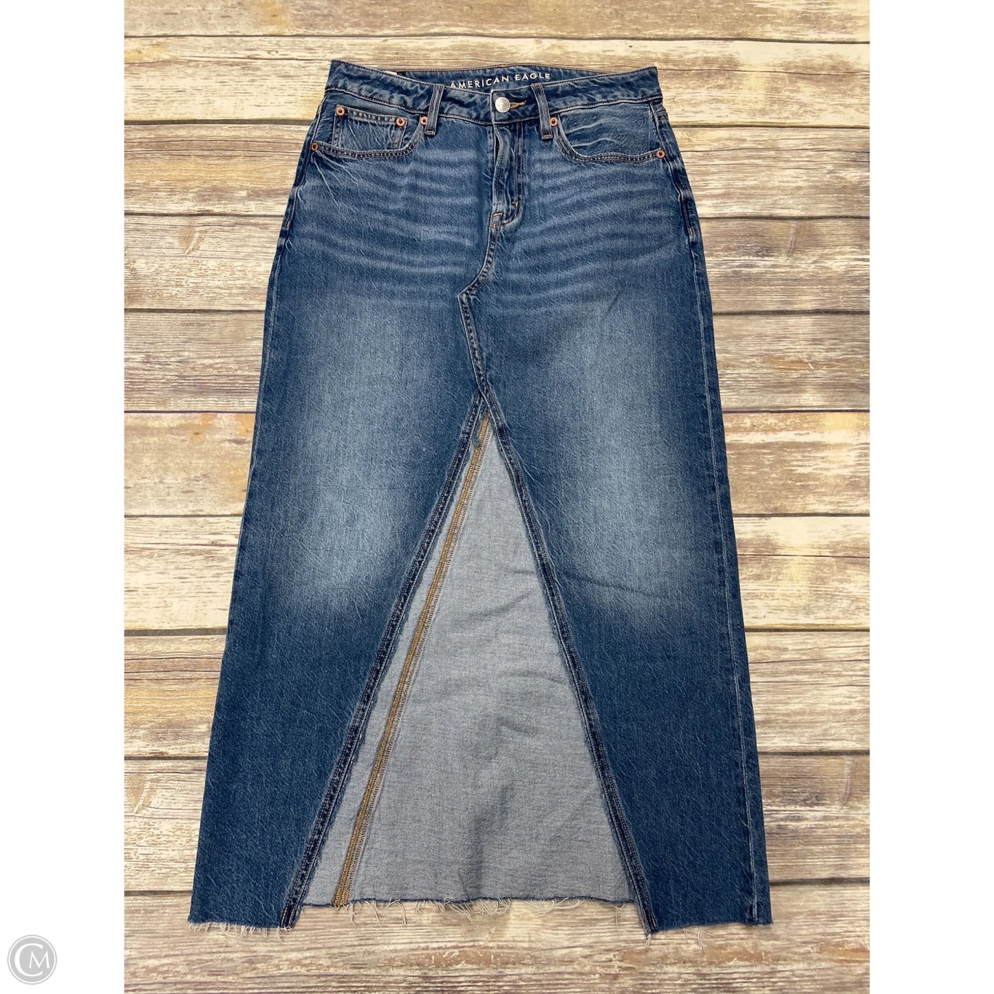 Skirt Maxi By American Eagle In Blue Denim, Size: 2