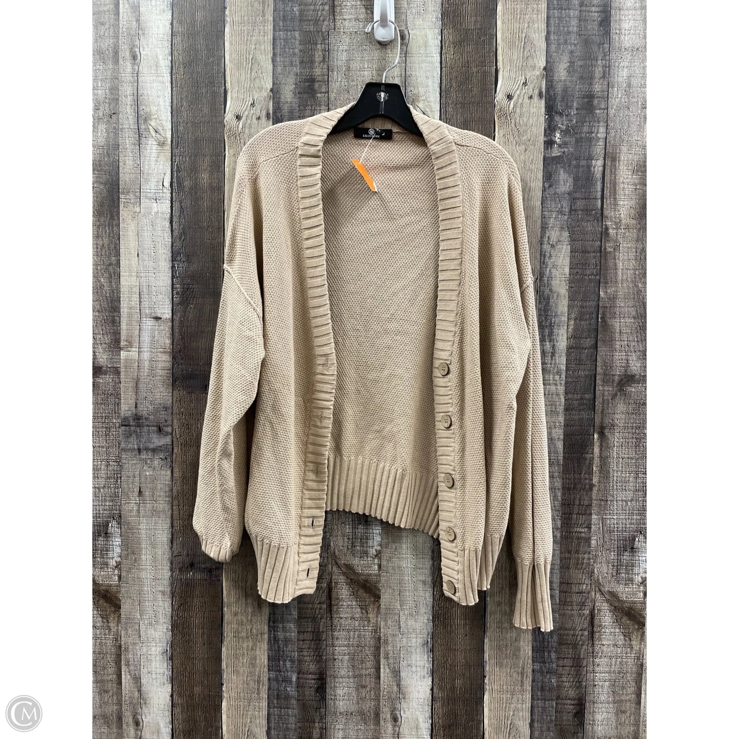 Sweater Cardigan By Lillusory In Tan, Size: L