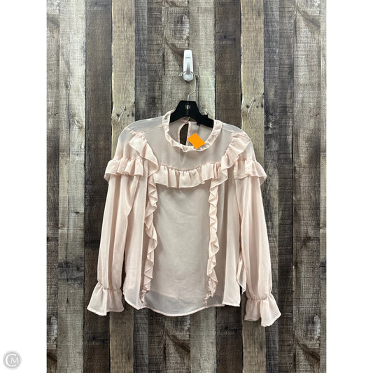 Top Long Sleeve By Who What Wear In Pink, Size: Xs