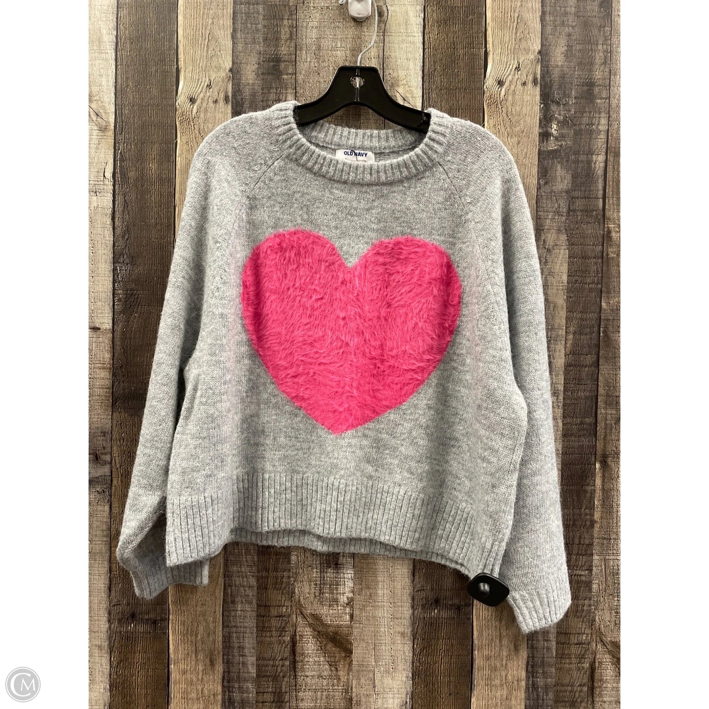 Sweater By Old Navy In Grey & Pink, Size: L
