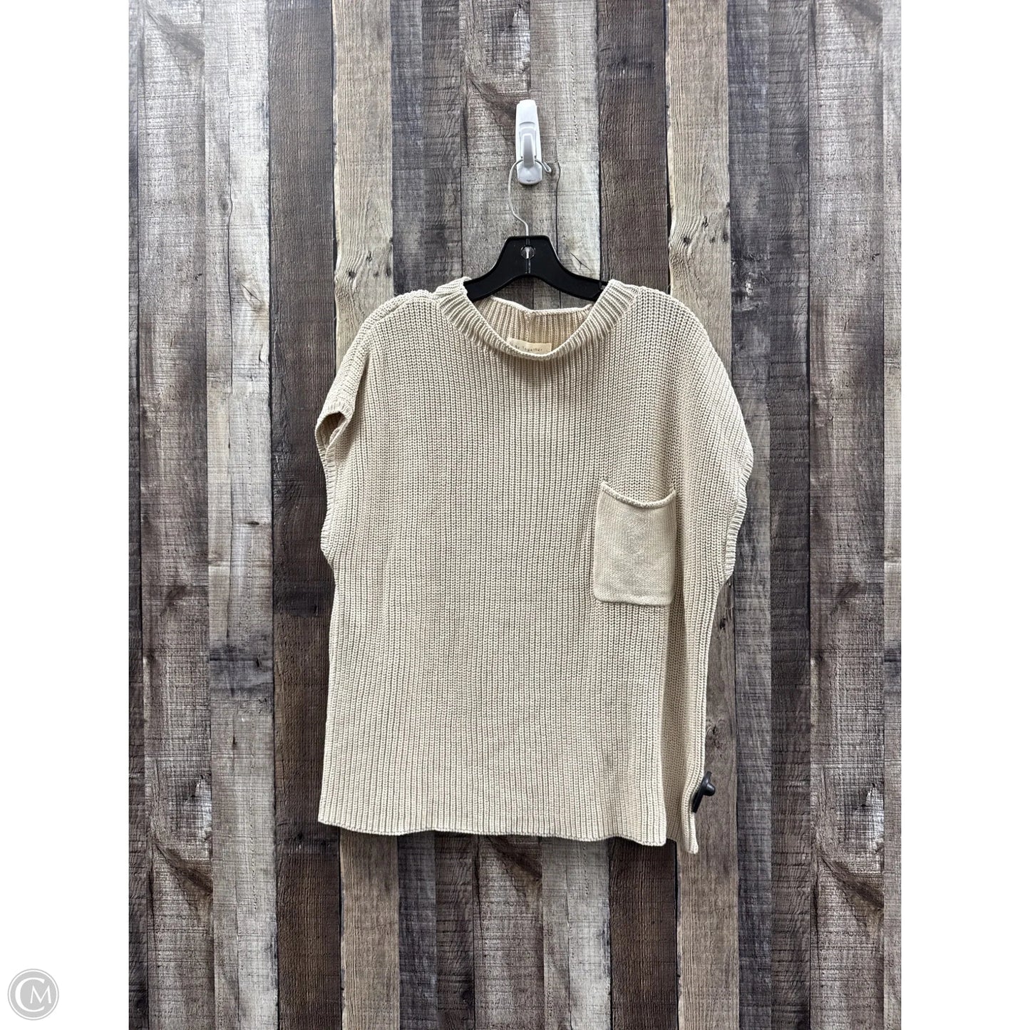 Sweater Short Sleeve By By Together In Tan, Size: L