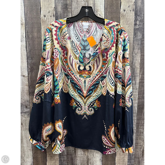 Top Long Sleeve By Chicos In Multi-colored, Size: Xl
