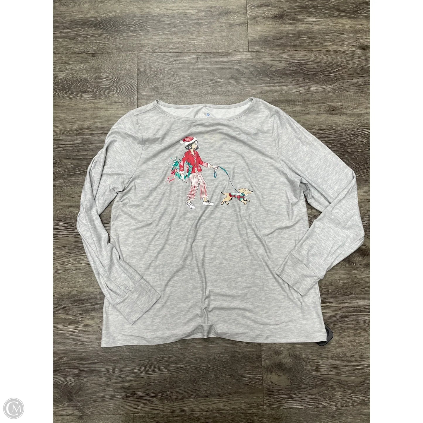 Top Long Sleeve By Croft And Barrow In Grey, Size: M