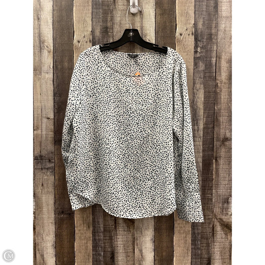 Top Long Sleeve By Ann Taylor In Polkadot Pattern, Size: L