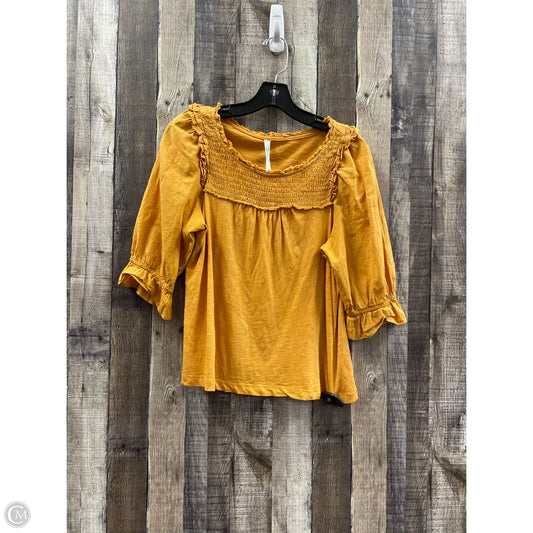 Top 3/4 Sleeve By Anthropologie In Gold, Size: S