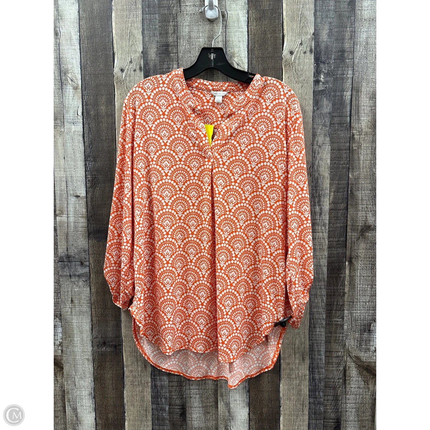 Top Long Sleeve By Cato In Orange, Size: L