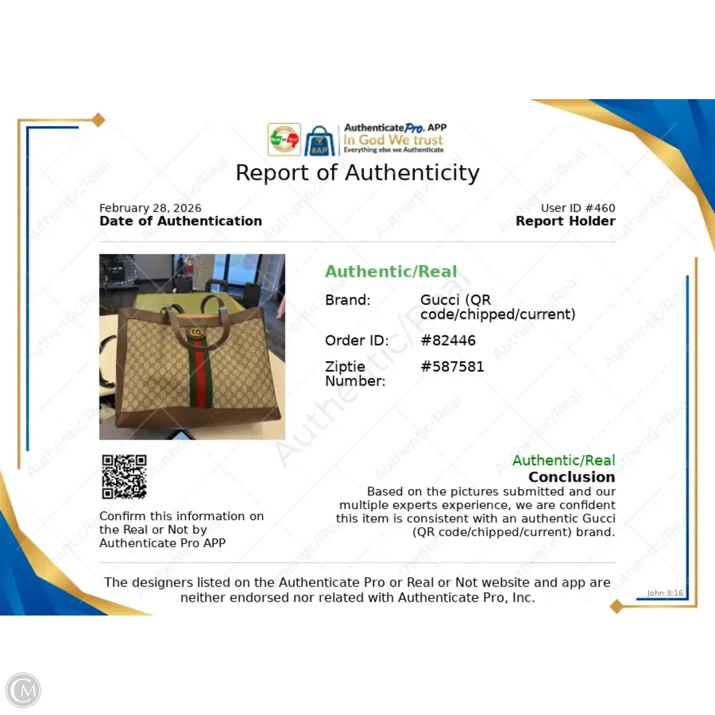 Handbag Luxury Designer By Gucci, Size: Large