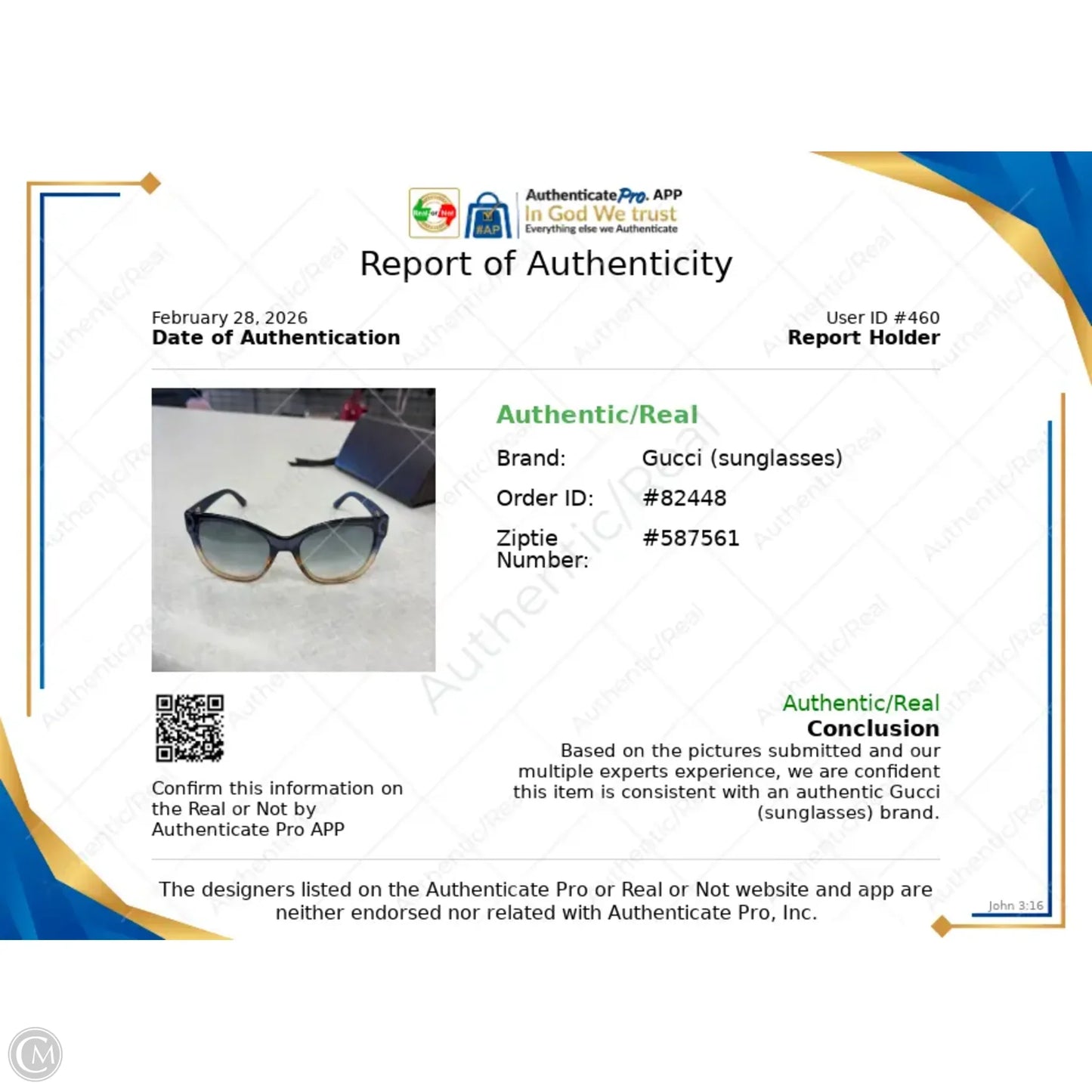 Sunglasses Luxury Designer By Gucci