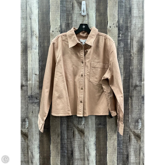 Jacket Denim By Banana Republic In Pink Denim, Size: Xxl