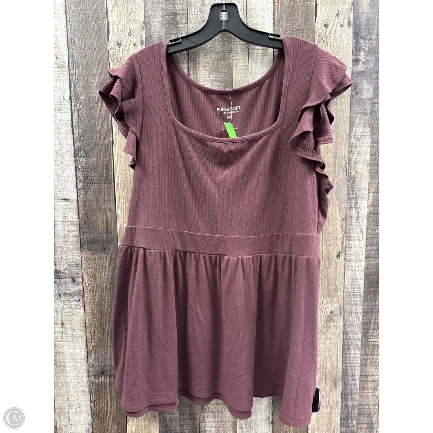 Top Short Sleeve By Torrid In Purple, Size: 2x