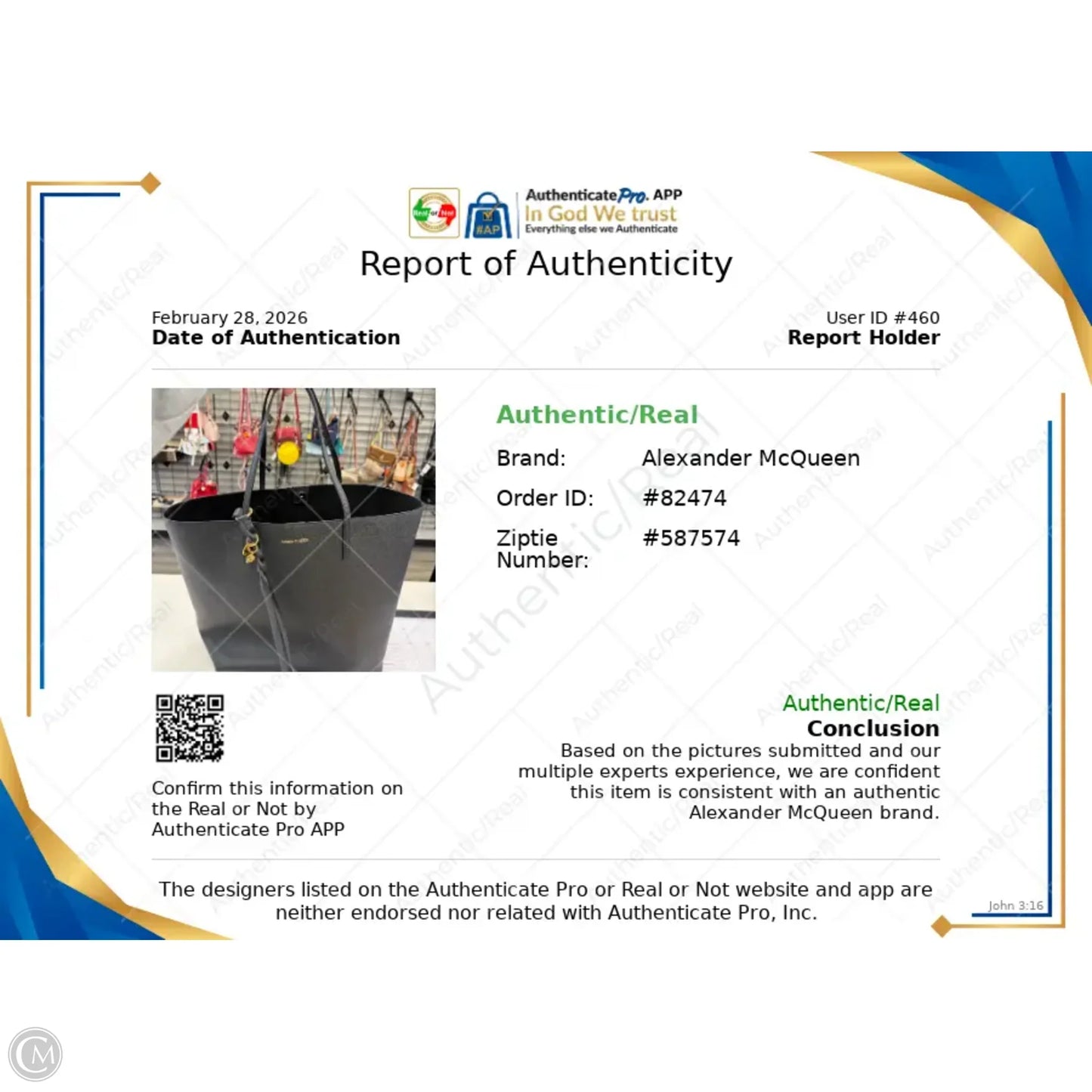 Handbag Luxury Designer By Alexander Mcqueen, Size: Large